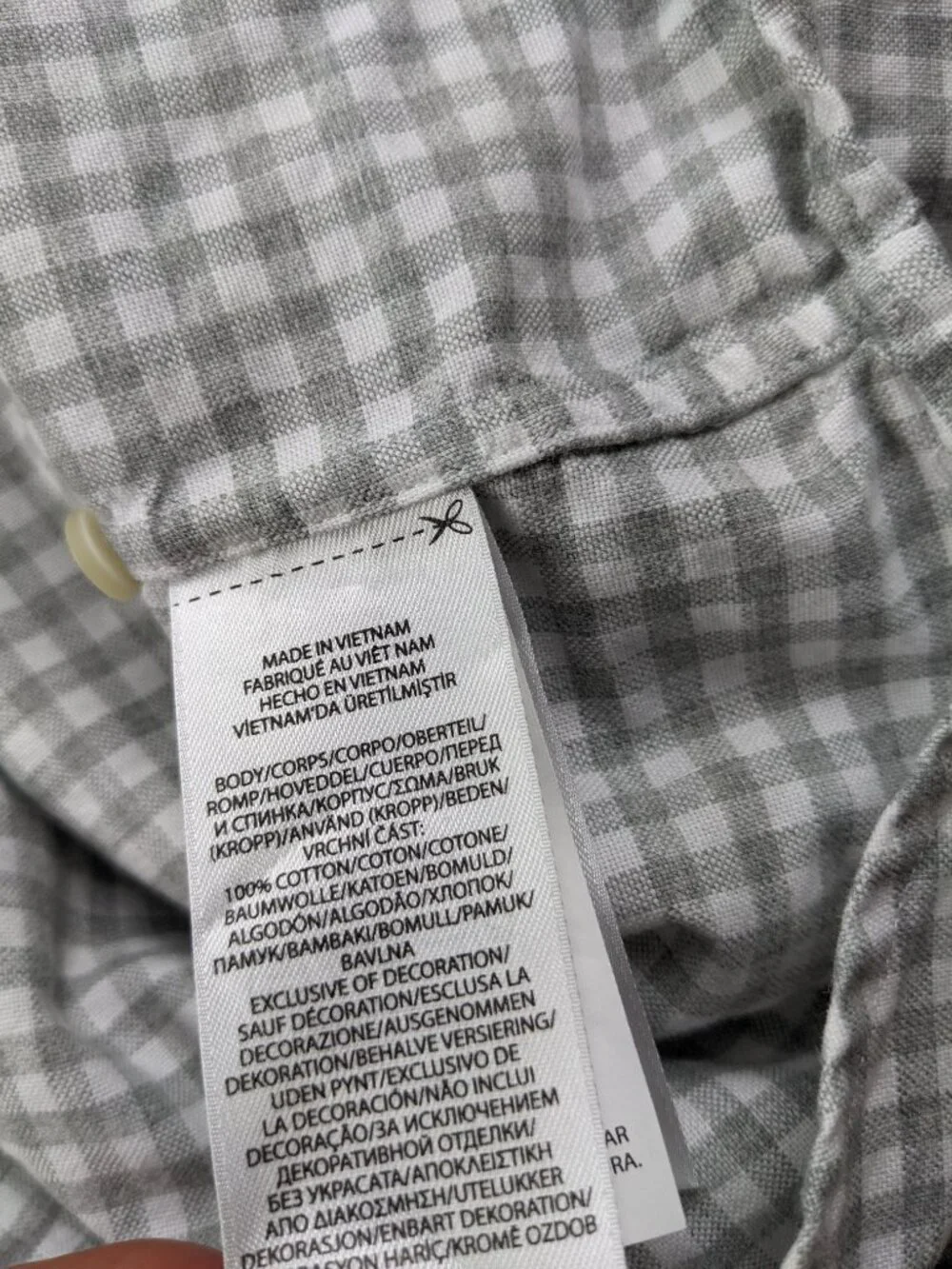 Polo Ralph Lauren Shirt Oxford L/S Button Down Gingham Checked Gray Mens Large